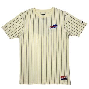 NWOT. BUFFALO BILLS NEW ERA Est. 1960 Cream Pinstripe Shirt. M.